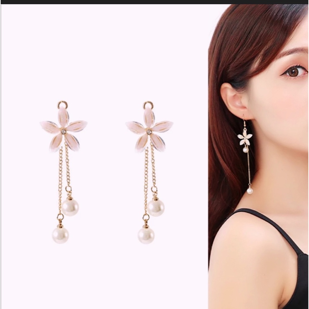 ✨Floral & Pearl Tassel Earrings✨